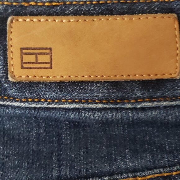 Tommy Hilfiger Y2K Jeans Size 8 Low Rise Straight Blue Denim Embroidered Pockets - Picture 7 of 9